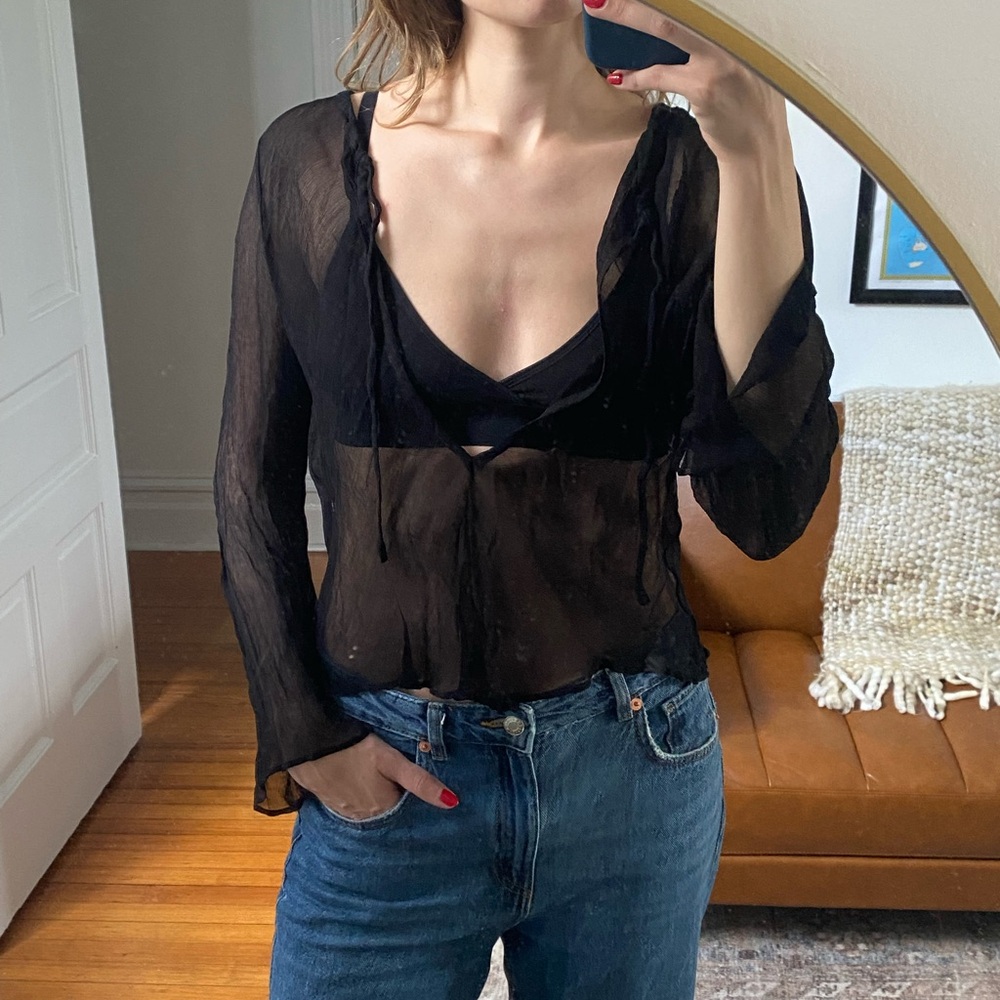 VRG GRL Mesh long sleeve top